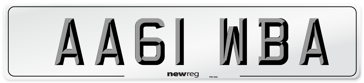 AA61 WBA Number Plate from New Reg